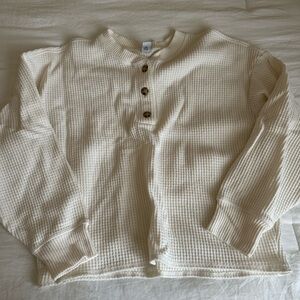 Old Navy Cream Waffle Knit Shirt